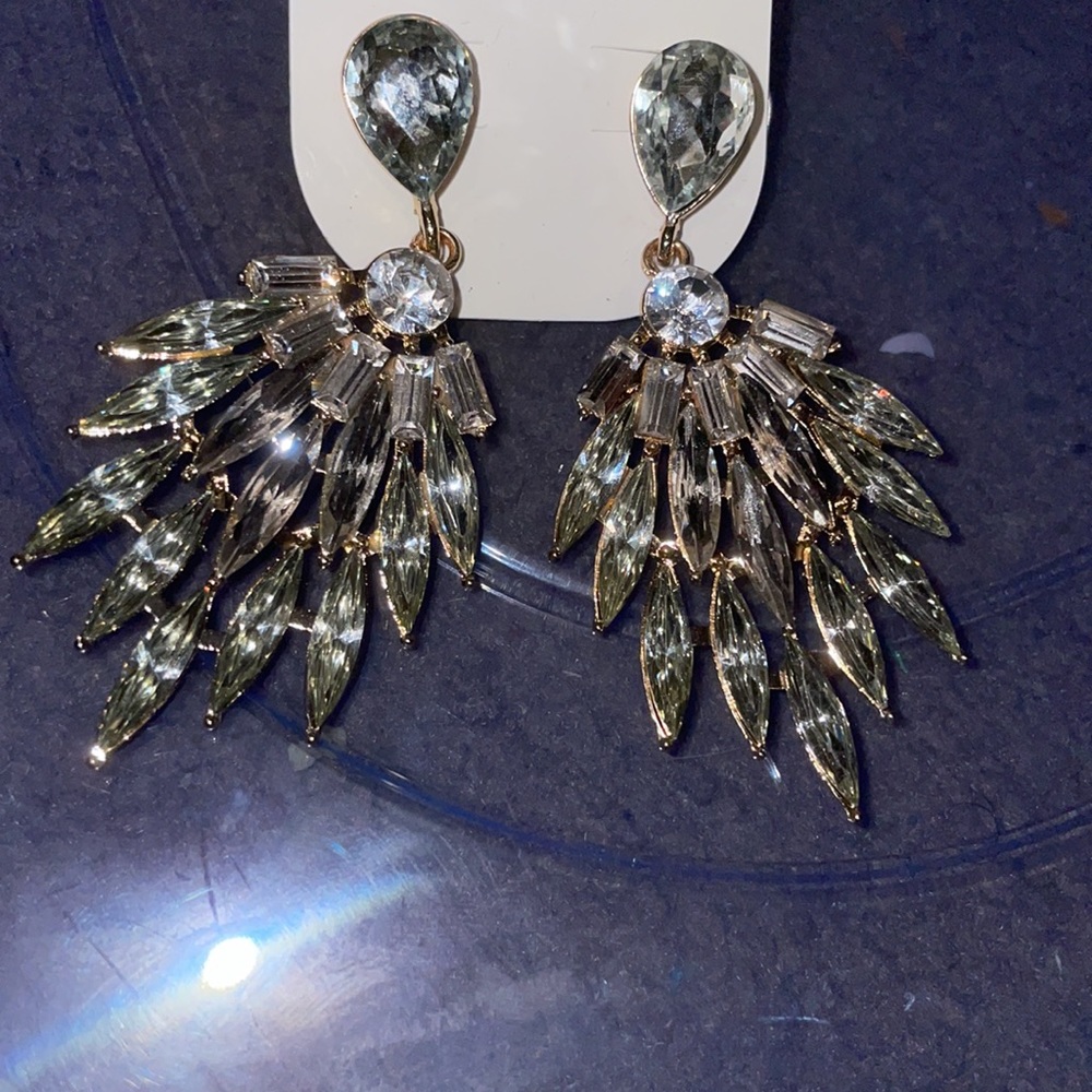 ALDO white crystal chandelier earrings